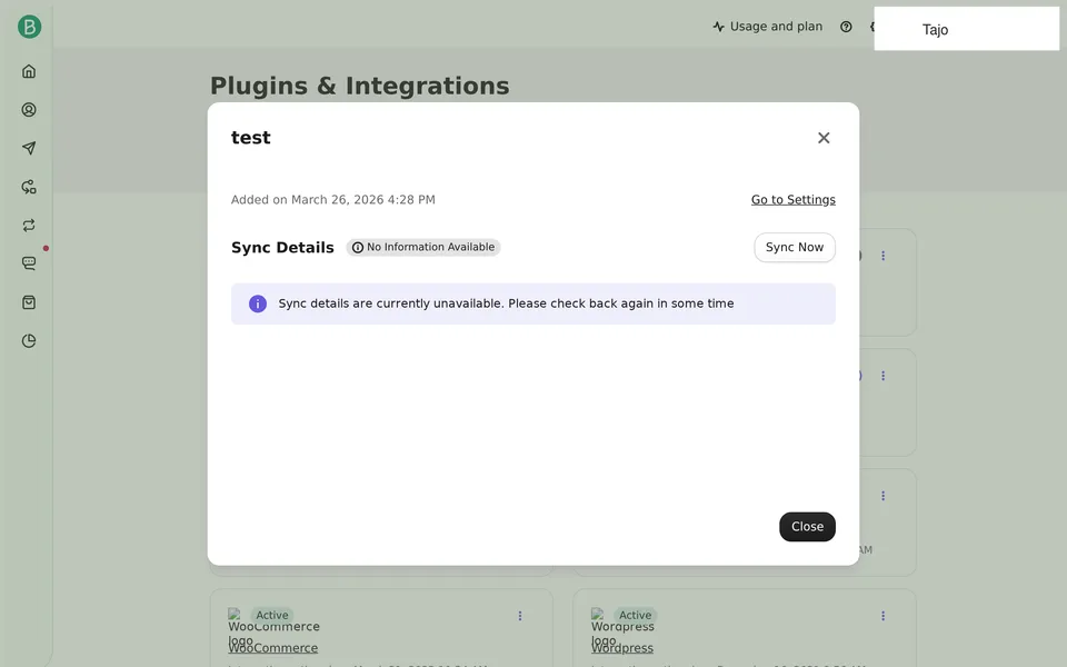 App Store Manage Integrations Brevo interface screenshot