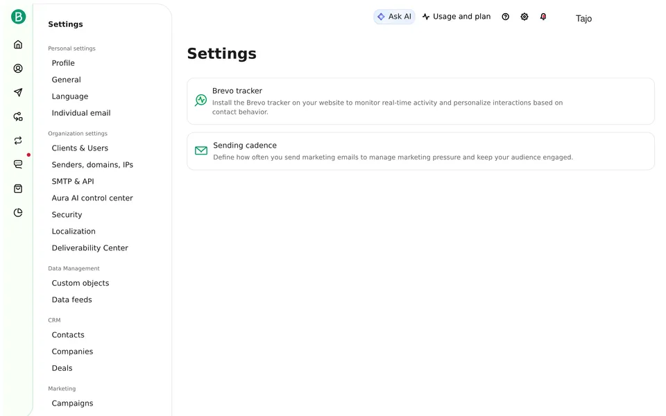 Automation Advanced Brevo interface screenshot