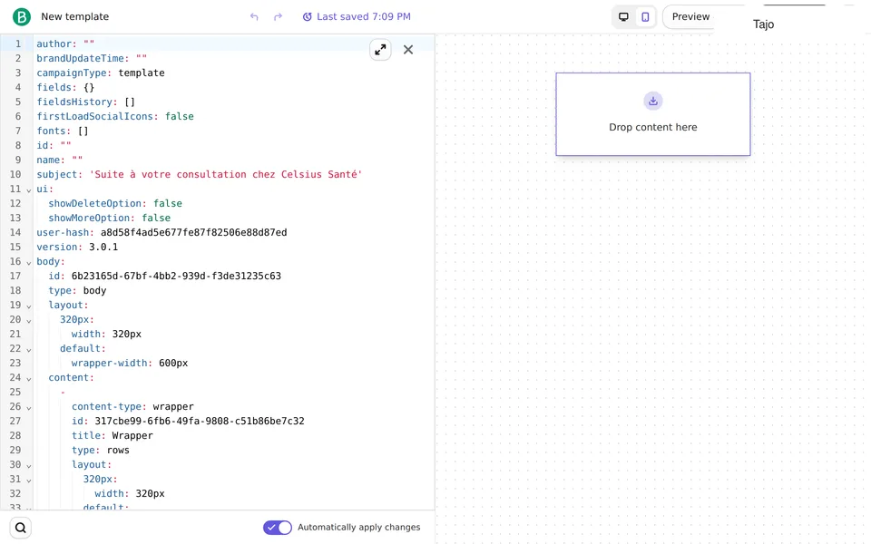 Editor Newsletters 48 Brevo interface screenshot
