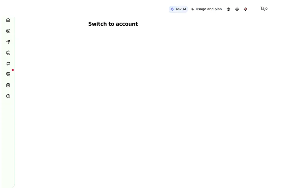 Account App Account Session Organization Brevo interface screenshot